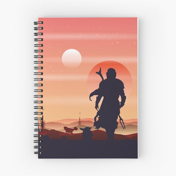 Item preview, Mando Tatooine Scenery Art Print designed and sold by RedHeadArtPrints.