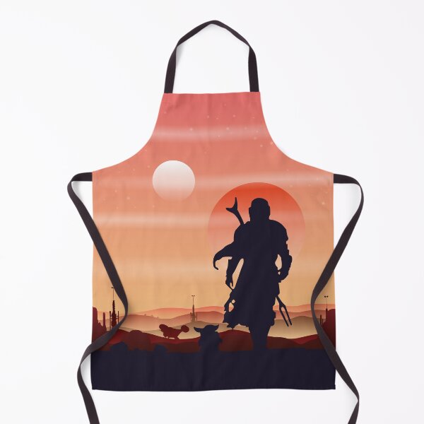 Item preview, Mando Tatooine Scenery Art Print designed and sold by RedHeadArtPrints.