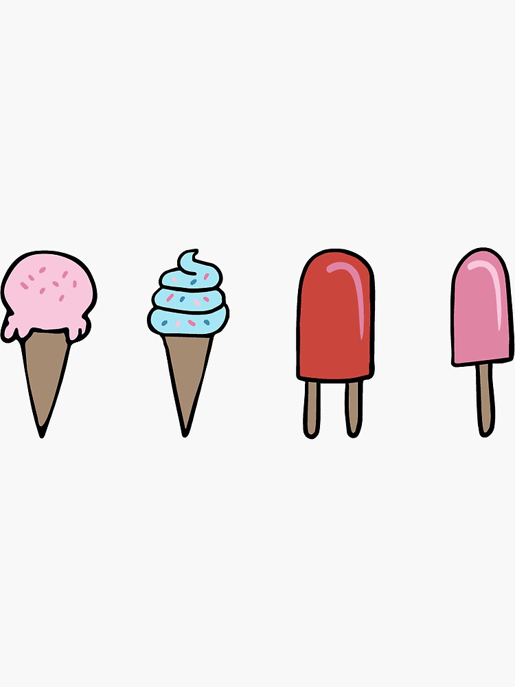 Tiny ice cream Sticker for Sale by Claire Chesnut
