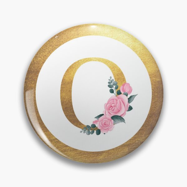 Item preview, Letter O Monogram Elegant Feminine Pink Floral & Gold Round Circle designed and sold by CyanSkyDesign.