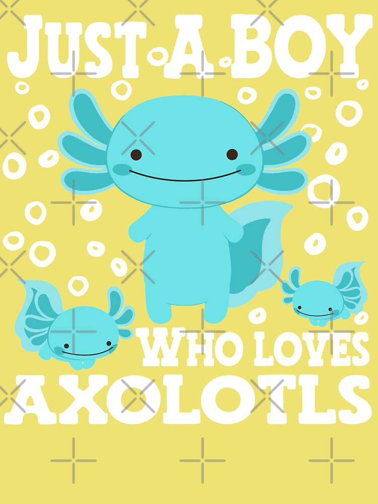 Boy who loves Axolotls Cute Axolotl Gift for Men Art Print by Qwerty  Designs