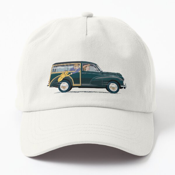 Black coloured Morris Minor Traveller – and flying Teddy! Dad Hat