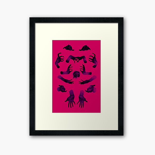 hands & eye red Framed Art Print