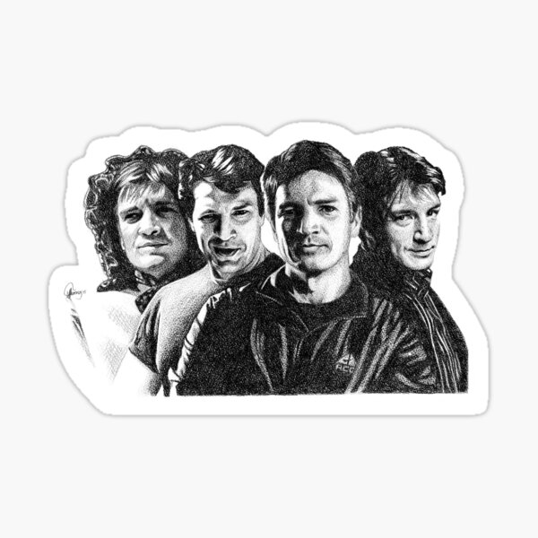 The Many Faces of Nathan Fillion Sticker