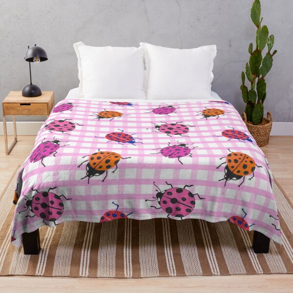 Item preview, Ladybugs on Pink Gingham designed and sold by Julie Erin Designs.