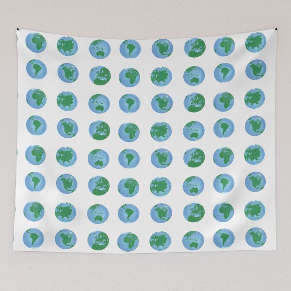 Item preview, Earth Illustration Pattern - White designed and sold by EcoElsa.