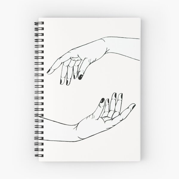 Item preview, Mirror Image Touching Hands Linework Design designed and sold by crimsonxclovers.