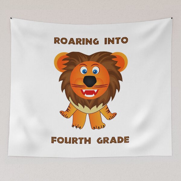Item preview, Roaring Into Fourth Grade (Cartoon Lion) designed and sold by TimespunThreads.