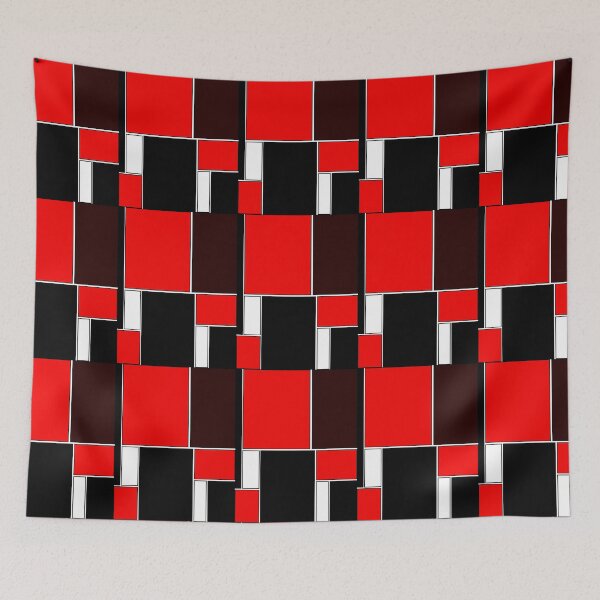 Item preview, Retro Geometric Pattern in black and red. designed and sold by MondaysChild.