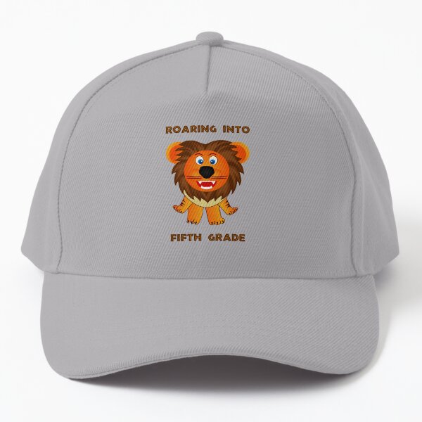 Roaring Into Fifth Grade (Cartoon Lion) Baseball Cap
