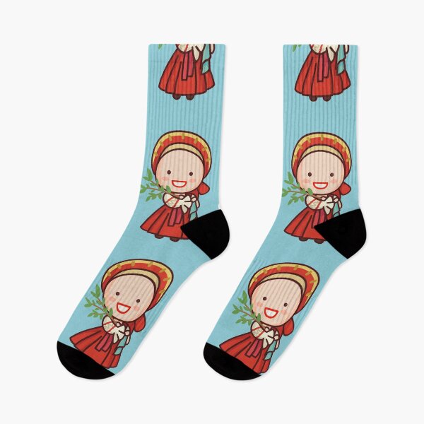 Artikelvorschau, Cute Russian Village Girl in Traditional Clothing Cartoon entworfen und verkauft von SLAG-Creative.