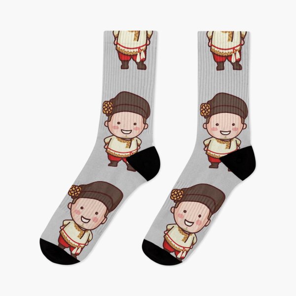 Artikelvorschau, Cute Russian Villager in Traditional Clothing Cartoon entworfen und verkauft von SLAG-Creative.