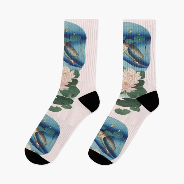 Item preview, WATER TURTLE AND WATERLILIES IN PALE PINK BLUE designed and sold by BulganLumini.