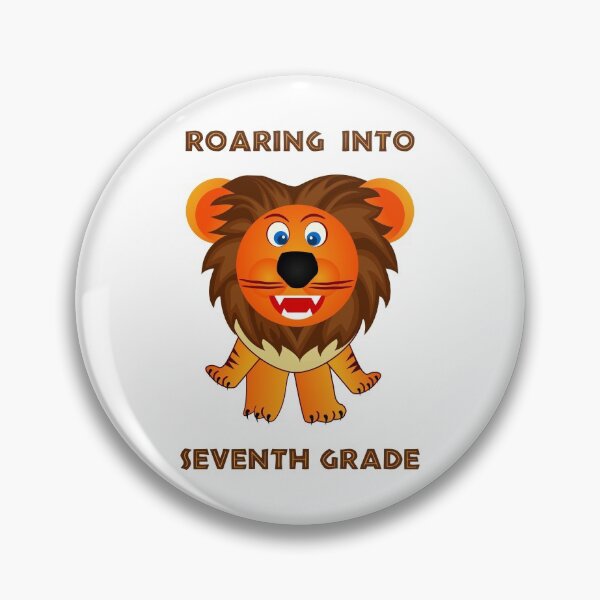 Item preview, Roaring Into Seventh Grade (Cartoon Lion) designed and sold by TimespunThreads.