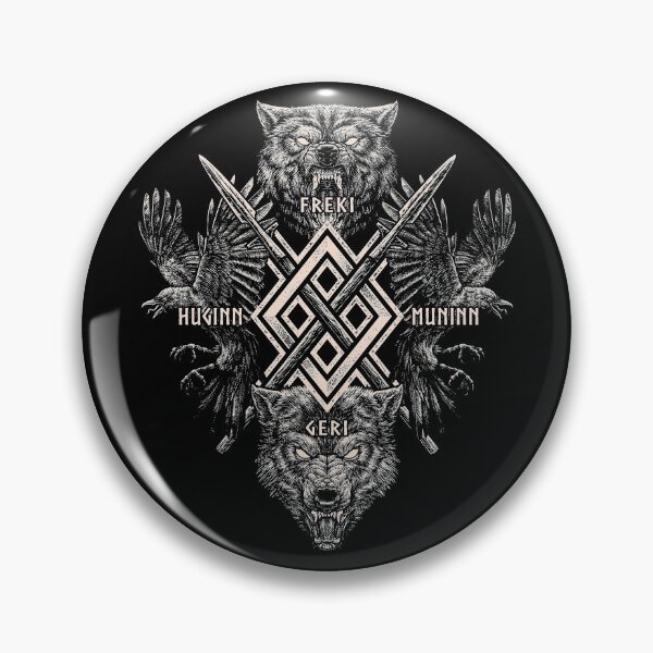 Item preview, Viking Wolf Raven of Odin Geri Freki Huginn Muninn Gungnir Norse Mythology   designed and sold by BluePagan.