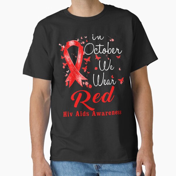 Item preview, In October We Wear Red Ribbon Hiv Aids Awareness designed and sold by largellie.