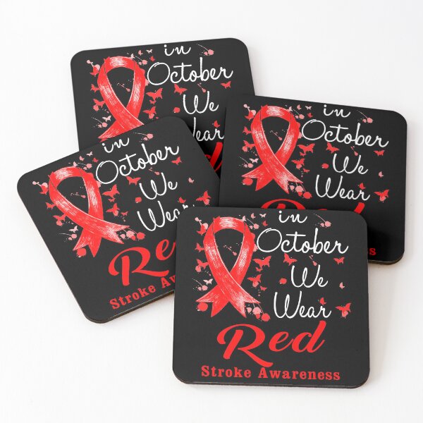 Item preview, In October We Wear Red Ribbon Stroke Awareness designed and sold by largellie.