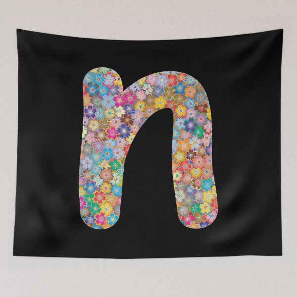 Item preview, Letter n Lower Case Alphabet n Colorful Flowers Gift designed and sold by Shariss.