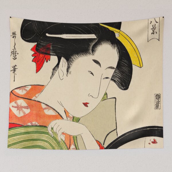 Item preview, Mirror, from the series “Eight Views of Tea-stalls in Celebrated Places” (“Meisho koshikake hakkei”) designed and sold by brushandframes.