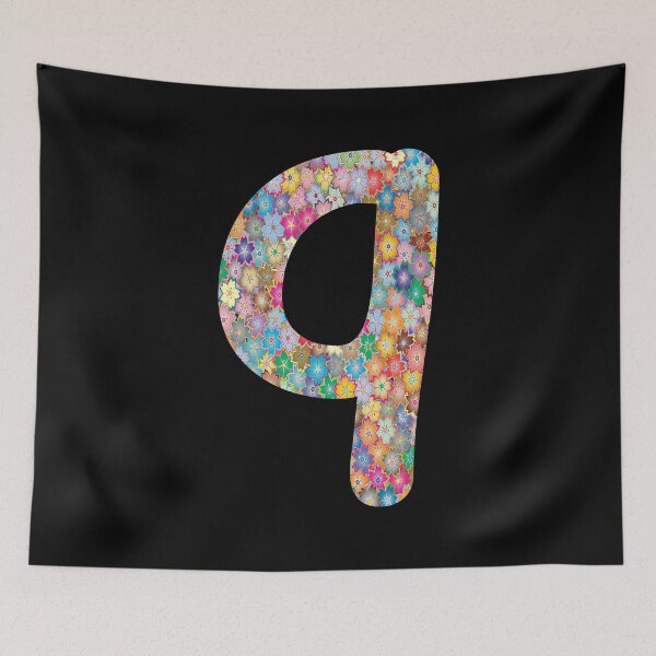 Item preview, Letter q Lower Case Alphabet q Colorful Flowers Gift designed and sold by Shariss.