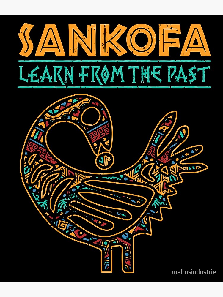 Discover Black History Sankofa African Bird Symbol graphic Premium Matte Vertical Poster