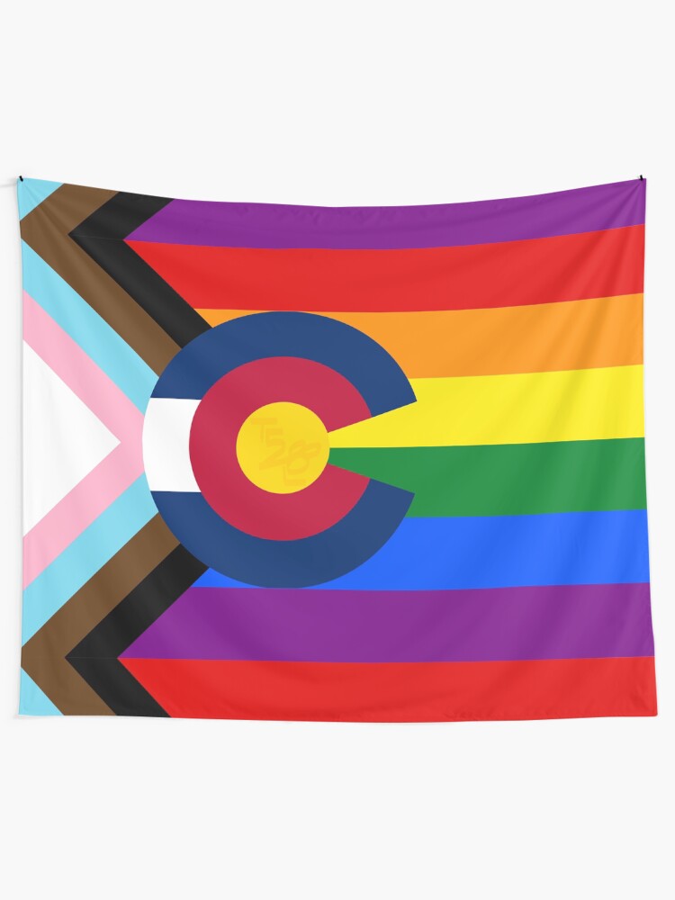 Alternate view of Colorado LGBTQIA2S+ Progress Pride Flag Tapestry