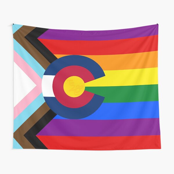 Colorado LGBTQIA2S+ Progress Pride Flag Tapestry