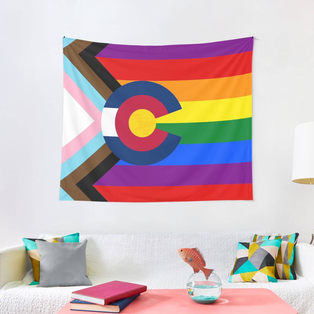 Colorado LGBTQIA2S+ Progress Pride Flag Tapestry