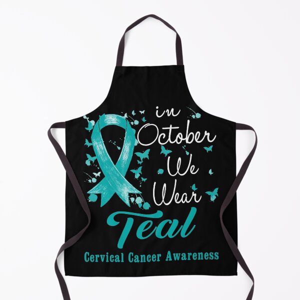 Item preview, In October We Wear Teal Ribbon Cervical Cancer Awareness designed and sold by largellie.