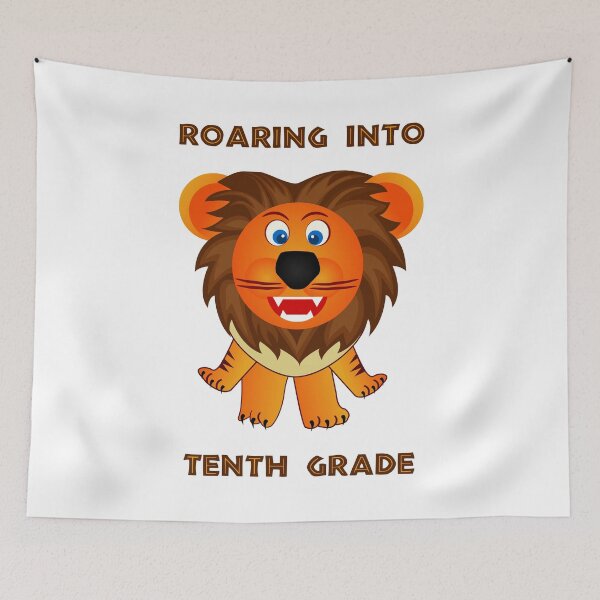 Item preview, Roaring Into Tenth Grade (Cartoon Lion) designed and sold by TimespunThreads.