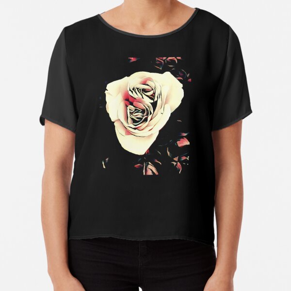 Rose with Double Center Chiffon Top
