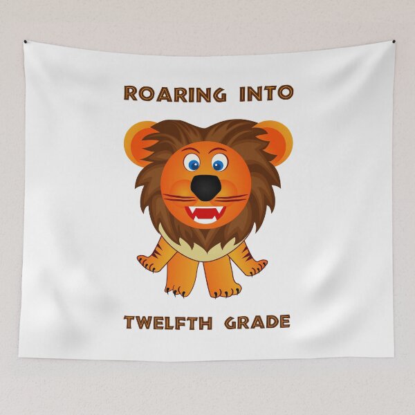 Item preview, Roaring Into Twelfth Grade (Cartoon Lion) designed and sold by TimespunThreads.