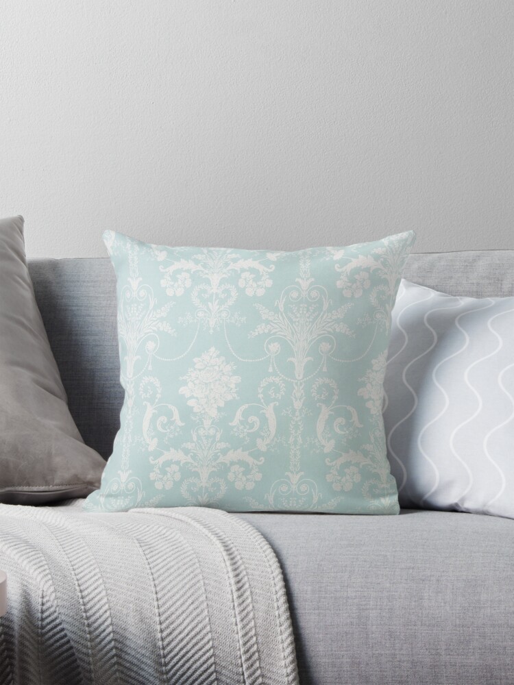Thumbnail 1 of 4, Pillow, Walpaper duck egg blue designed and sold by Alipture.