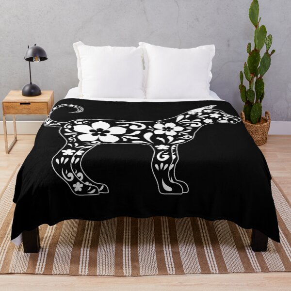 Item preview, Xoloitzcuintli | Floral | Black and White designed and sold by NoirOwned.
