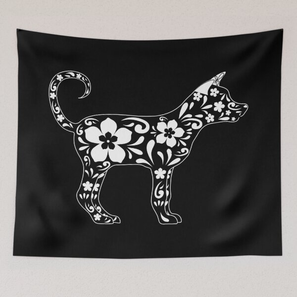 Item preview, Xoloitzcuintli  | Floral | Black and White designed and sold by NoirOwned.