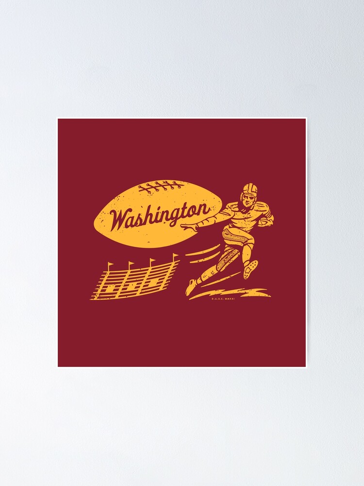 Vintage Football - Washington Commanders (Yellow Washington Wordmark) |  Poster