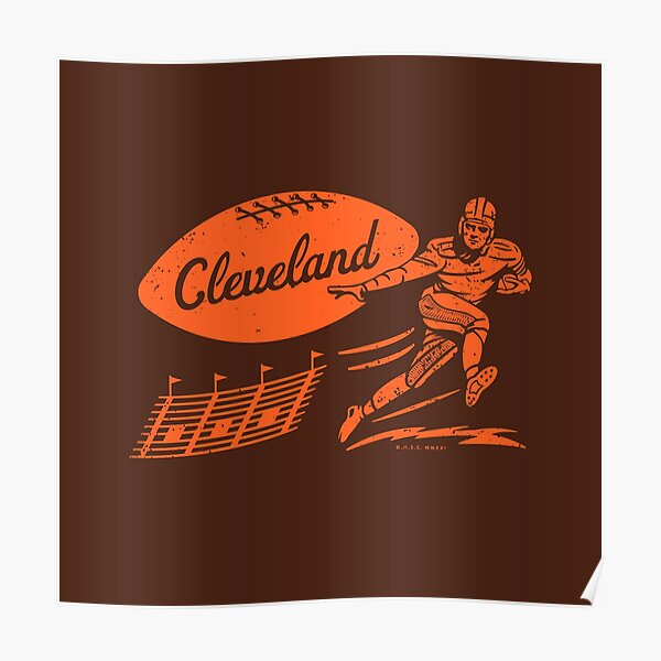 Cleveland Browns vintage football poster