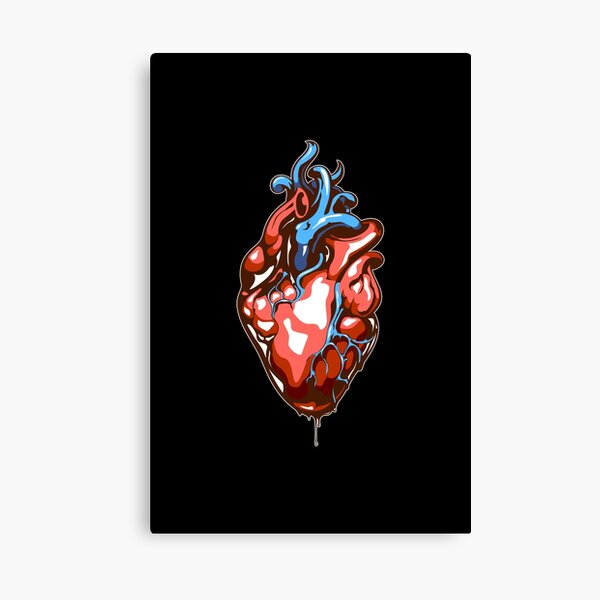 Anatomical Heart Wooden Painting Canvas