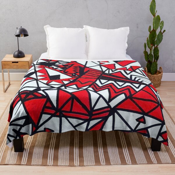 Item preview, Original paint Richard Kazar red Black geometric designed and sold by Richard Kazar.