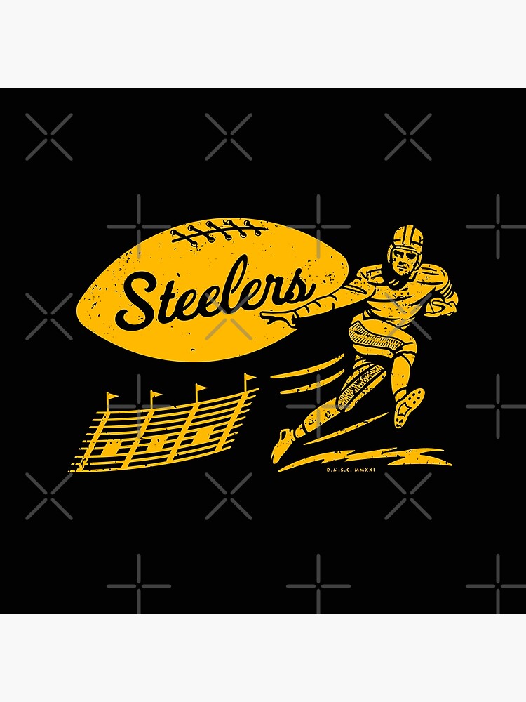 Disover Vintage Football - Pittsburgh Steeler (Yellow Steeler Wordmark) Canvas