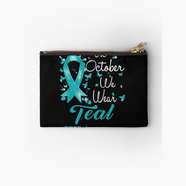 Item preview, In October We Wear Teal Ribbon PTSD Awareness designed and sold by largellie.