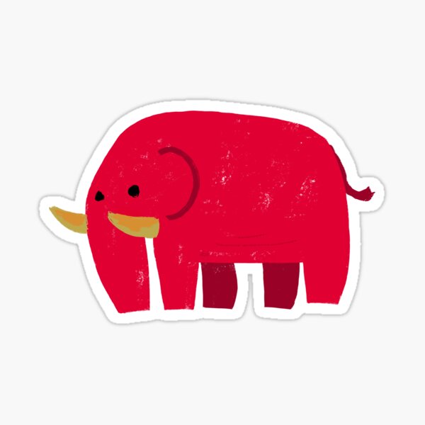 "Little Red Elephant" Sticker for Sale by ZansFrangle Redbubble