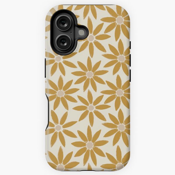 Item preview, Flower tiles in Golden Yellow  on Cream designed and sold by Erin Kendal.