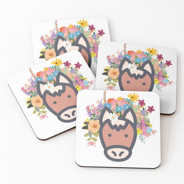 Item preview, floral flower horse head designed and sold by TheWaterBirds.