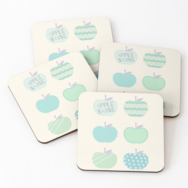 Item preview, Kawaii Apple Sause Patchwork Pastel Greens Pattern designed and sold by ViewerEqualsPhoton.