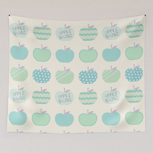 Item preview, Kawaii Apple Sause Patchwork Pastel Greens Pattern designed and sold by ViewerEqualsPhoton.