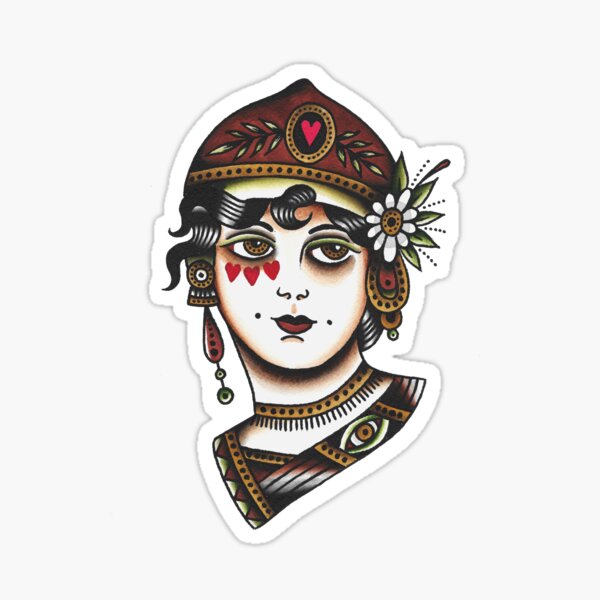 Gypsy Tattoo Stickers | Redbubble