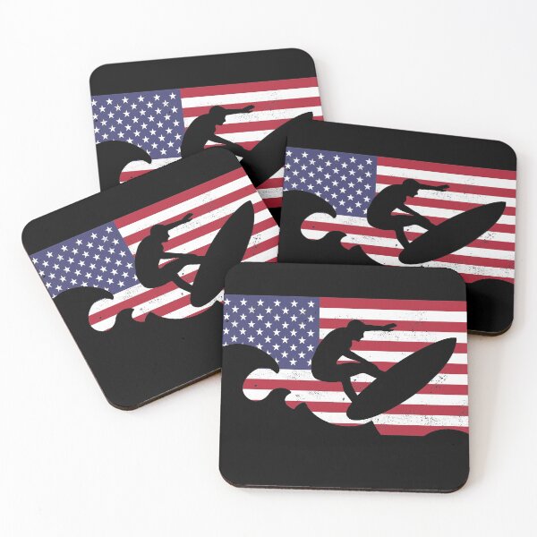 Item preview, USA Surfing 2021 Team Summer American Flag Tokyo Games Surfer designed and sold by ibeargifts.