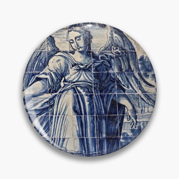 Item preview, Angel Archangel Gabriel Portuguese Antique Tile Panel designed and sold by worldways.