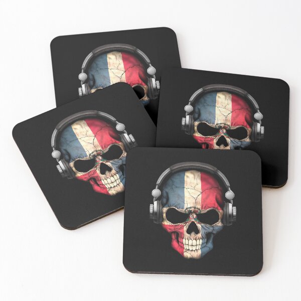 Item preview, Dark Skull Deejay with Dominican Flag  designed and sold by lanaifyke.